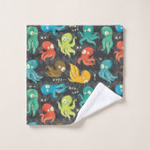 ブタコかわいい数々のカラーの子供服&デコル バスタオルセット (ウォッシュタオル)