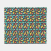 ブタコかわいい数々のカラーの子供服&デコル フリースブランケット (正面(横))