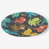 ブタコかわいい数々のカラーの子供服&デコル ペーパープレート (アングル)