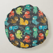 ブタコかわいい数々のカラーの子供服&デコル ラウンドクッション (裏面)