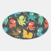 ブタコかわいい数々のカラーの子供服&デコル 楕円形シール (正面)