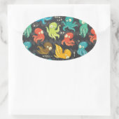 ブタコかわいい数々のカラーの子供服&デコル 楕円形シール (バッグ)