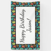 ブタコかわいい数々のカラーの子供服&デコル 横断幕 (縦)