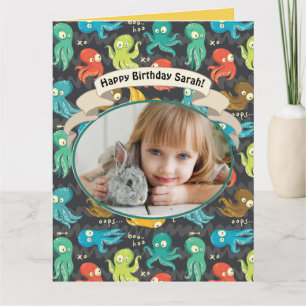 ブタコかわいい数々のカラー子供の誕生日 カード