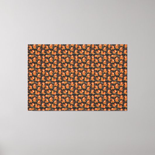 ブタコオレンジ&ブラックキッズウェア&デコル キャンバスプリント (正面)