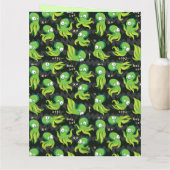 ブタコグリーンキュート子供の誕生日 カード (裏面)