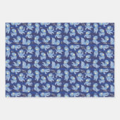 ブタコブルーかわいい子供の誕生日パーティー海 ラッピングペーパーシート (正面2)