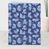 ブタコブルーキュート子供の誕生日 カード (裏面)