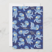 ブタコブルーレトロベビーシャワー招待状 招待状 (裏面)