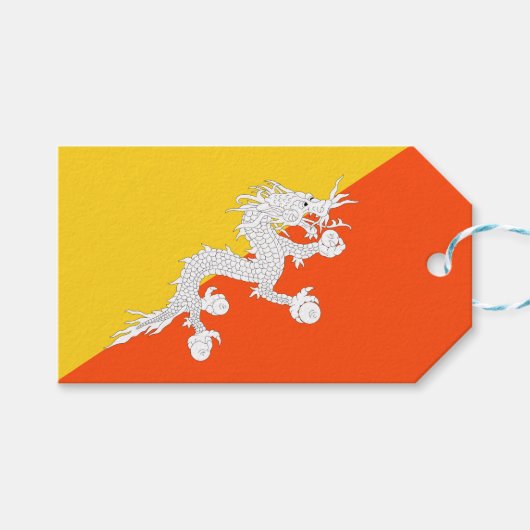 ブタンの国旗(ブタン) (雷のドラゴン) ギフトタグ (正面(横))