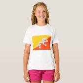 ブタンの国旗(ブタン) (雷のドラゴン) Tシャツ (正面フル)