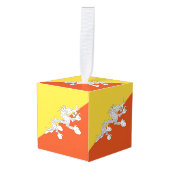 ブタン国旗 キューブオーナメント (正面アングル)
