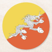 ブタン国旗 ラウンドペーパーコースター (正面)