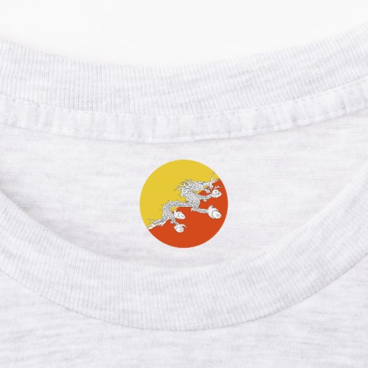 ブタン国旗 ラベル (貼付)