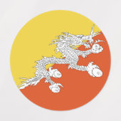 ブタン国旗 ラベル (デザイン1)