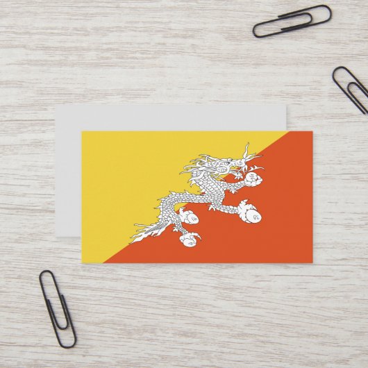 ブタン国旗 名刺 (正面/裏面インサイチュ)