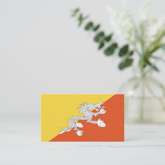 ブタン国旗 名刺 (スタンド正面)