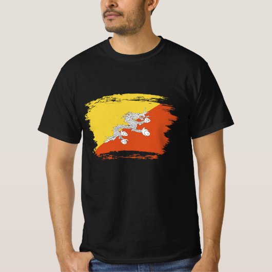 ブタン国旗 Tシャツ (正面)