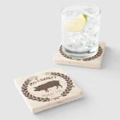 ブタ及びオオムギの自然な石造りのコースター ストーンコースター (横)