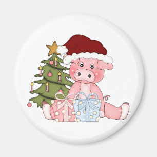 ブタ及びクリスマスツリー マグネット