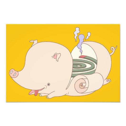 ブタ型蚊取り線香 フォトプリント (正面)