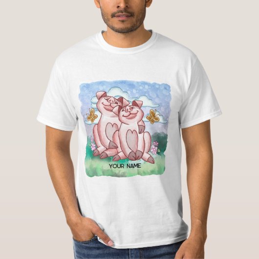 ブタ好き  Tシャツ (正面)
