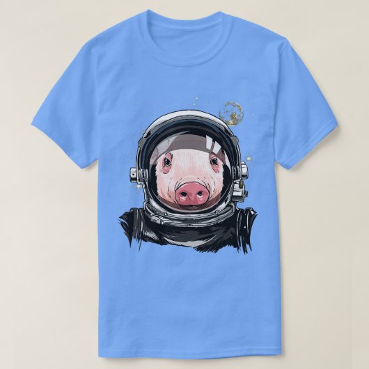 ブタ宇宙飛行士宇宙探査天文学の恋人 Tシャツ (デザイン正面)