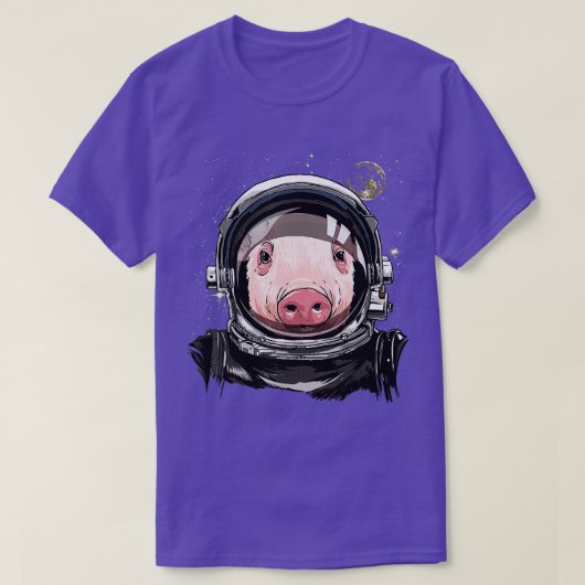 ブタ宇宙飛行士宇宙探査天文学の恋人 Tシャツ (デザイン正面)