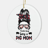 ブタ忙しの母親としてのかんだバンのフローラL セラミックオーナメント (左)