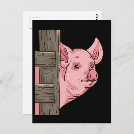 ブタ愛好家のための豚のギフト農家豚の女性ブタ ポストカード (正面/裏面)