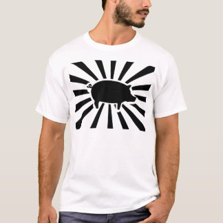 ブタ私-ブタ(ライトの黒)の光線 Tシャツ