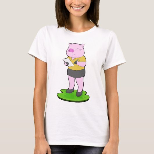 ブタ秘書メモ Tシャツ (正面)
