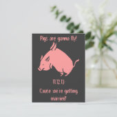 "ブタ飛ぼうとしています!"は 結婚式招待状 招待状 (スタンド正面)