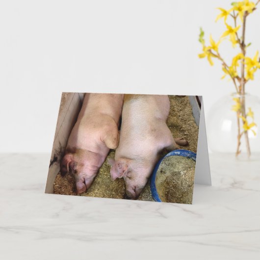 ブタ飼い記念日 カード (黄色い花)