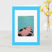 ブタ カード (黄色い花)