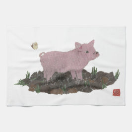 ブタ キッチンタオル