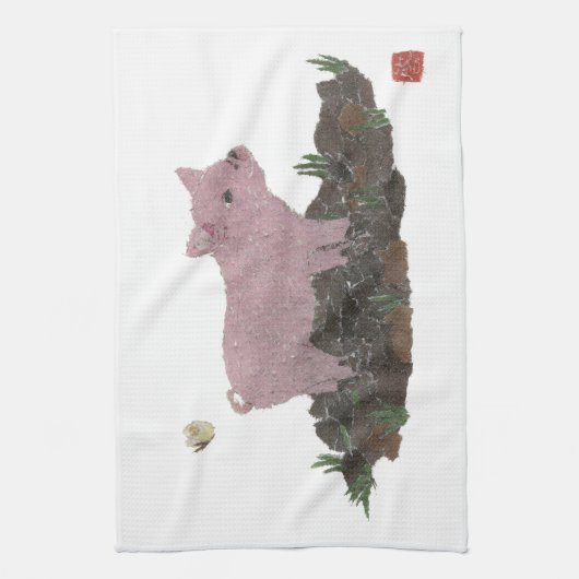 ブタ キッチンタオル (縦)