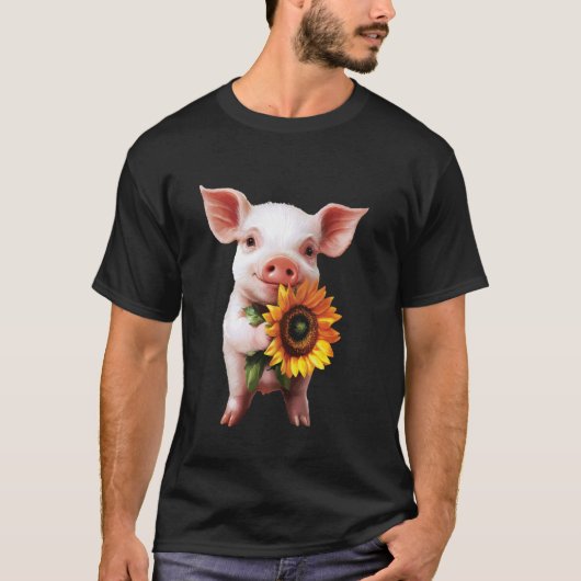 ブタ ヒマワリ Tシャツ (正面)
