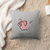 ブタ; ブラシをかけられた金属の一見 クッション (ブランケット)