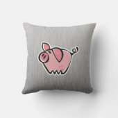 ブタ; ブラシをかけられた金属の一見 クッション (裏面)