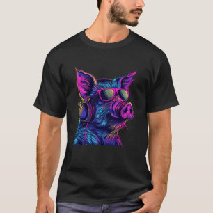 ブタDJテクノEDMブタ好き音楽ヘッドホンビートメーカー Tシャツ