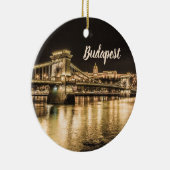ブダキャッスルと夜のチェーンブリッジブダペスト セラミックオーナメント (右)