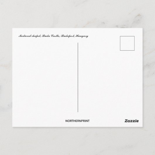 ブダキャッスルブダペストハンガリーのチャペル ポストカード (裏面)