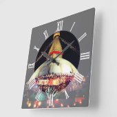 ブダナスストゥーパ夜,カトマンズ,ネパール スクエア壁時計 (傾斜)