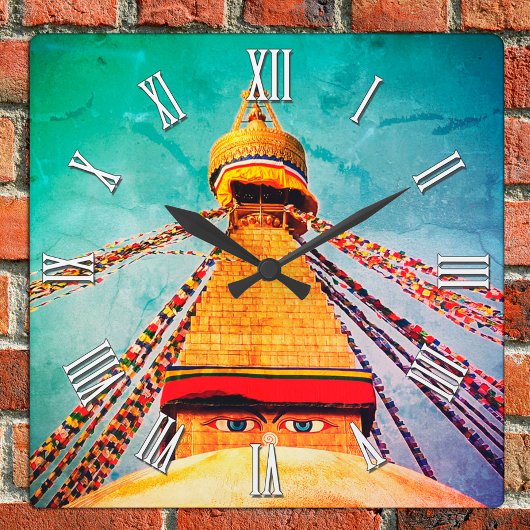ブダナスストゥーパ,ネパール/仏教 スクエア壁時計