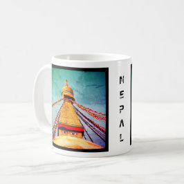 ブダナーストゥパ、ブッダアイズ、カトマンズ、ネパール コーヒーマグカップ