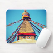 ブダナートストゥーパ、ブッダの目、ヒマラヤ、ネパール マウスパッド (マウス)