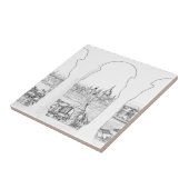 ブダペストとハンガリー議会のイラストレーション タイル (側面)