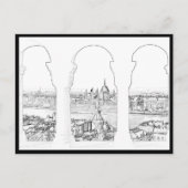 ブダペストとハンガリー議会のイラストレーション ポストカード (正面)