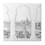 ブダペストとハンガリー議会のイラスト タイル (正面)